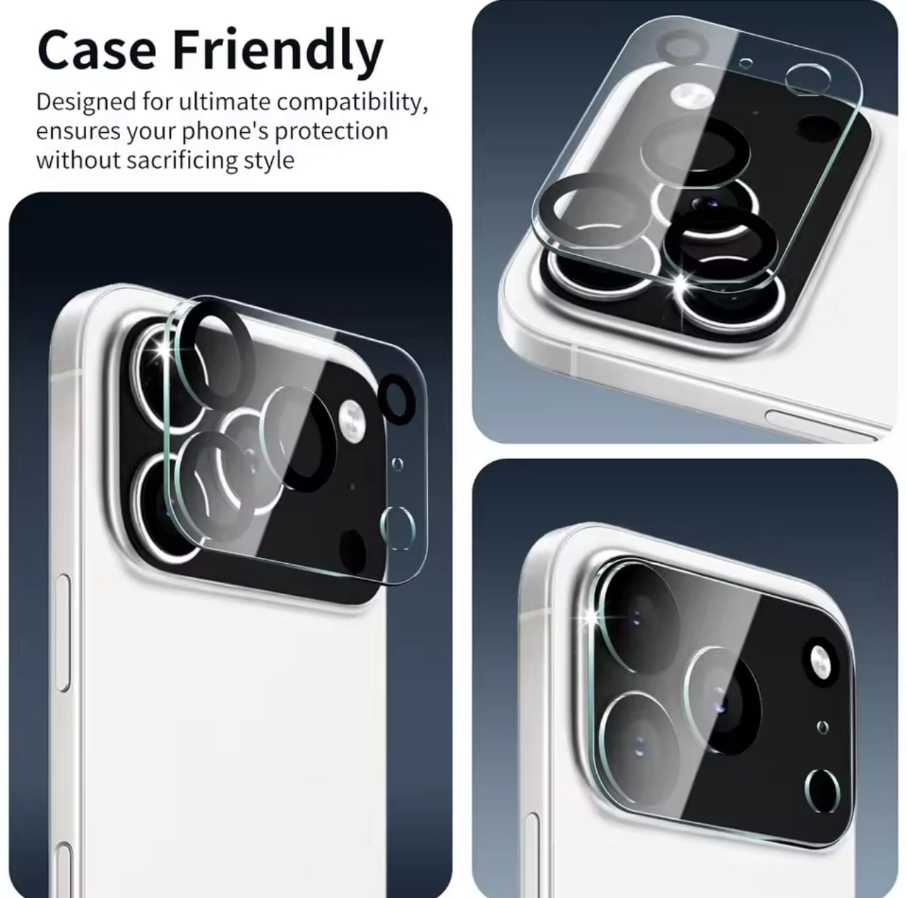 PJun Branded Premium 9H Clear Camera Lens Protector- 4PCS for Apple iPhone 17 Series 2025 PJun Branded Premium 9H Clear Camera Lens Protector- 4PCS for Apple iPhone 17 Series 2025